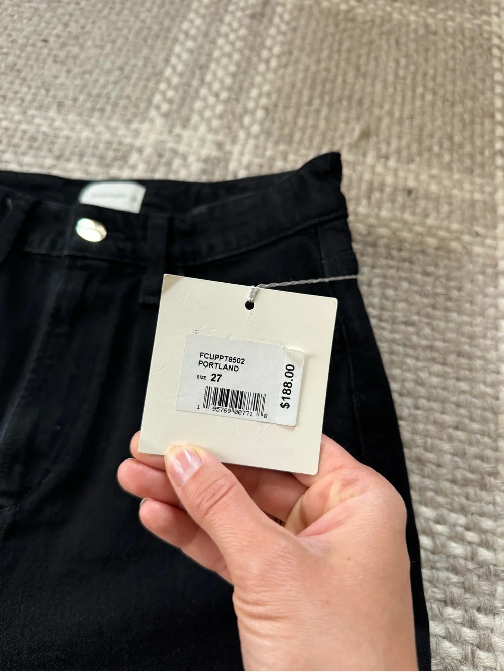 Favorite Daughter Eva long black denim shorts